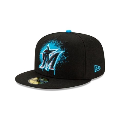 Sapca New Era Miami Marlins MLB Drip Front 59FIFTY Fitted - Negrii